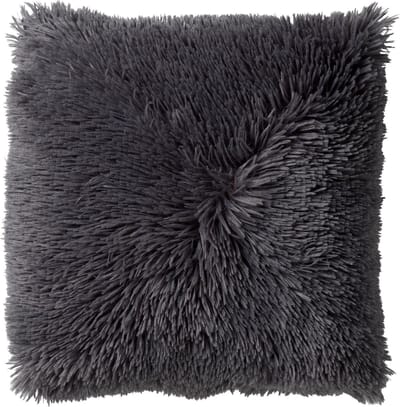 Dutch Decor FLUFFY - kussenhoes 60x60 cm - superzacht - XL kussenhoes - Charcoal Gray - antraciet - met rits - zonder binnenkussen