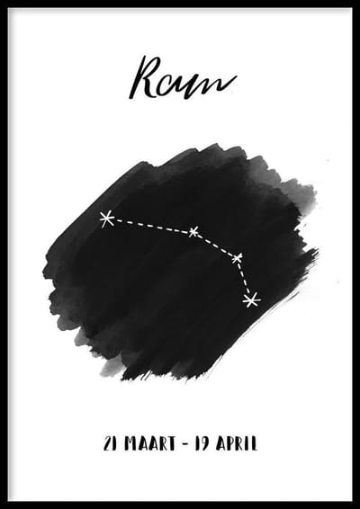 Sterrenbeeld Ram Poster - 30x40cm – WALLLL