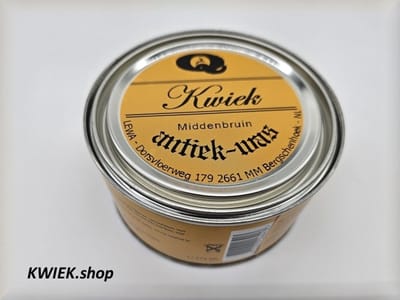 KWIEK antique wax - MIDDLE BROWN - de echte onderhoudswas volgens oudhollands recept - 375 ml - makkelijk in gebruik - meubel - antiek - meubelwas - bijenwas - boenwas - terpentijnwas - De Enige Echte KWIEK was
