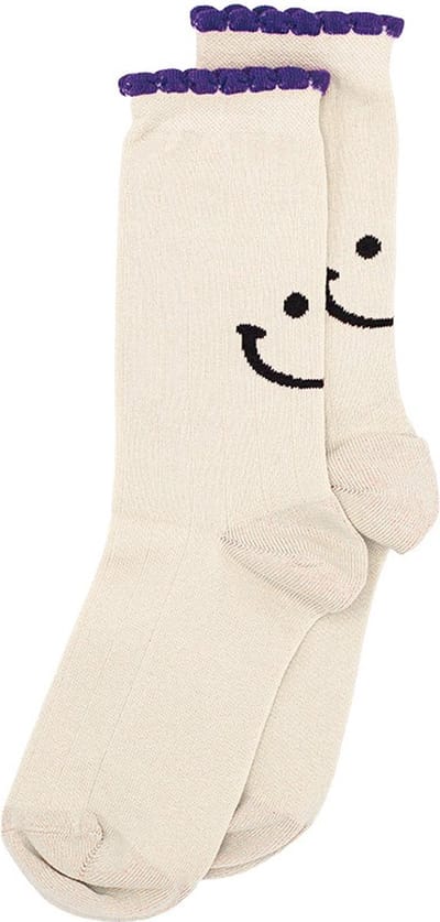 Alfredo Gonzales Ruffle Smiley Sokken AG-SK-SMI-01 133 Off White/Orange XS(35-37)