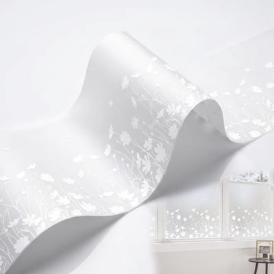 NBAP® Raamfolie Glas in Lood - Zelfklevend - Antieke Look - Mat bloemenprint