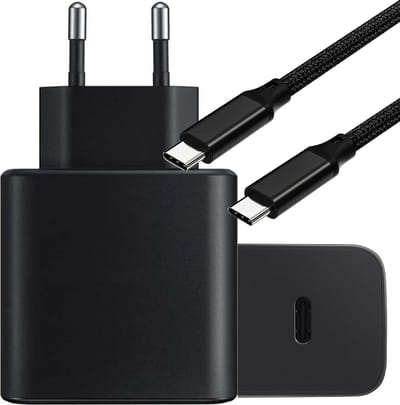 45W Snellader - USB C Oplader voor o.a. S24,S23,S22,S21,S20 - Met 1,2 Meter USB C oplaadkabel