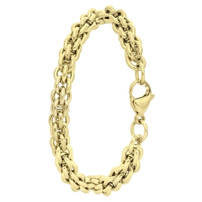 Lucardi Dames Plated armband Anaulle - Staal - Armband - Cadeau - 20 cm - Goudkleurig