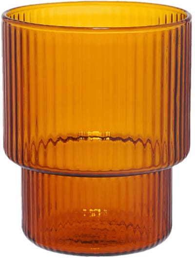 Gegroefd latte glas CHiATO, 260 ml – Bruin