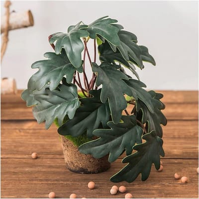 Kunstplant in pot - Nep plant - Woonkamer decoratie - Realistisch uiterlijk - 18x8 cm - Grijs
