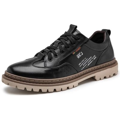 Nieuwe Casual Schoenen van Koeienleer Heren Martins Werksneakers voor Heren Leer Zakelijk Formeel Kleding Bruiloftsschoenen Kantoor 44 zwart
