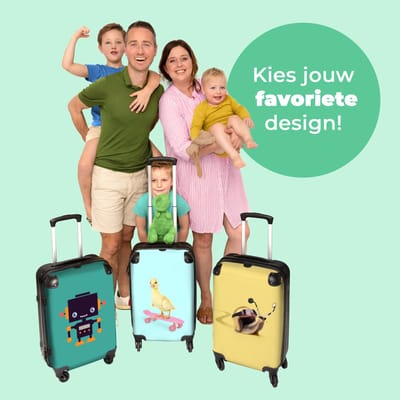 NoBoringSuitcases.com - Grote koffer - Kinderkoffer large blauw meisjes XL - Reiskoffer medium met 4 wielen - Trolley op wieltjes 72 liter - Bagage rolkoffer groot kinderen - Ruimbagage valies 20kg - Luggage suitcase TSA slot - Hardcase lichtgewicht