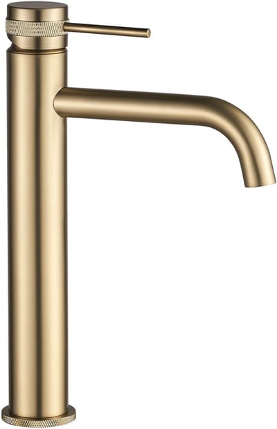 Rea Lungo Grip Hoog - Wastafelkraan - Geborsteld Goud - 10 X 5 X 28 Cm