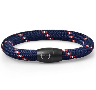 Touw armband Galeara NAU met magnetische sluiting Blauw 18.5cm heren en dames