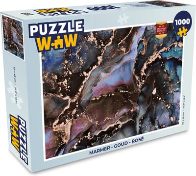 Puzzel Marmer - Goud - Rosé - Legpuzzel - Puzzel 1000 stukjes volwassenen