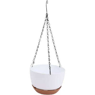 4 Pièces Jardinière Suspendue Style Nordique Auto-arrosage Plante Suspendue Pot de Fleurs pour Maison Balcon white