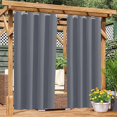 Dailygoods- Buitengordijnen Waterdicht - Verduisterend - Thermisch Geïsoleerd - 132 x 213 cm - Polyester - Oogjes - Tuingordijnen