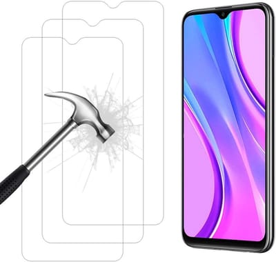 Set van 3 Screenprotectors voor Redmi 9/9A/9C - Tempered Glass HD, Volledige Bedekking, 9H Hardheid, Krasbestendig en Bubbelsvrij, Ultrahelder Beschermfolie