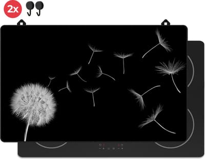 KitchyMist Inductie Beschermer 83x52 cm - Paardenbloem Pluisjes - Kookplaat Beschermer - Afdekplaat voor Kookplaat - Inductie Mat - Spatscherm Achterwand Keuken