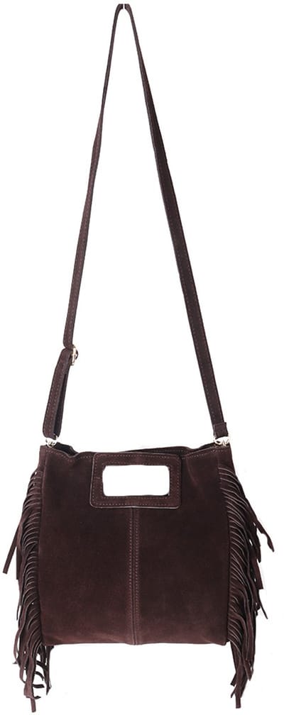 Giuliano lederen schodertas Odette - Suede - Made in Italy - Koffie