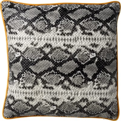 Dutch Decor ROAN - sierkussen 45x45 cm - slangenprint - Charcoal Gray - antraciet - Inclusief binnenkussen