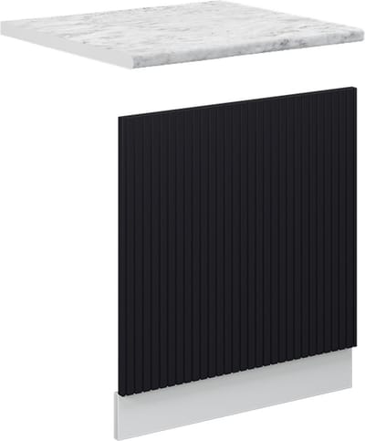 Vicco Fame-Line Frontpaneel – 60 cm, WB Marmer Zwart gestreept