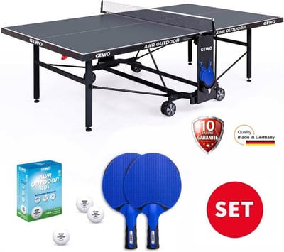 Gewo Tafeltennistafel Set AWR Outdoor incl. 2 Bats & 6 Ballen