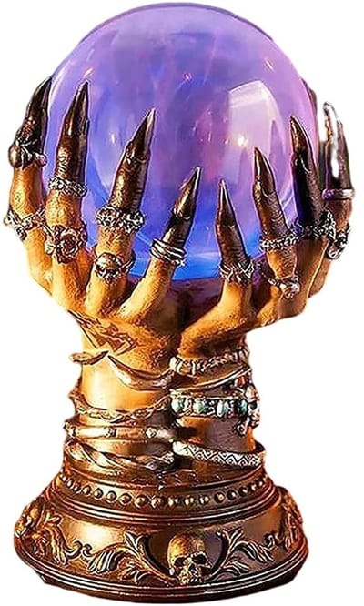 Dailygoods- Kristallen Bol - Halloween Decoratie - Plasma Ballicht - Glazen Bol - Scrying - Meditatie - Kleurveranderend Licht - Plasma Bal