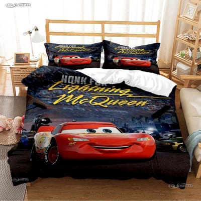 Pixar Mcqueen Auto Alle Seizoenen Dekbedovertrek Dekbed Beddengoed Sets Zachte Dekbedhoes En Kussenslopen Enkel/Dubbel/Queen/King AU Single(140*210cm)3pcs