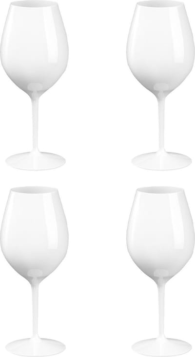 4x Witte of rode wijn wijnglazen 51 cl/510 ml van onbreekbaar wit kunststof - herbruikbaar