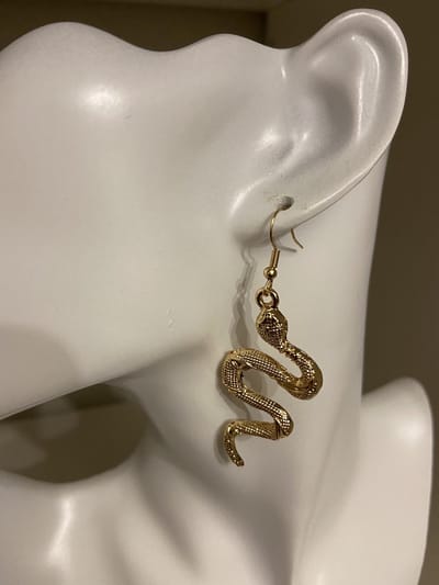 Oorbellen met slangendecor goudkleurig | | Make up | Parfum | Moederdag | Verjaardagscadeau| Cadeautje| Valentijnsdag| Kado | sieraden | vaderdag | oorbellen | oorsieraden