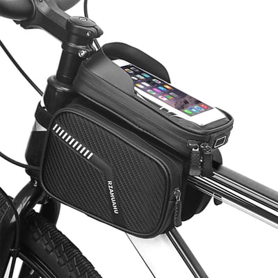 Waterdichte Fiets Frame Tas Dubbele Pouch Fiets Bovenbuis Tas MTB Mountainbike Fietstas zwart