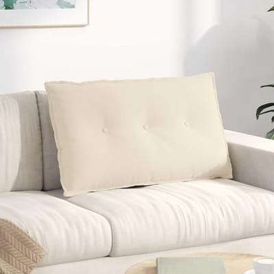 vidaXL - Rugkussen - Beige - 80 - x - 50 - cm - Microvezel - Stof