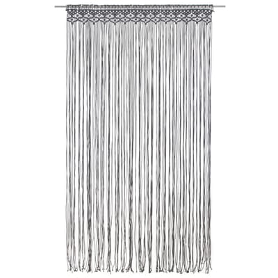 vidaXL - Gordijn - macramé - 140x240 - cm - katoen - antraciet