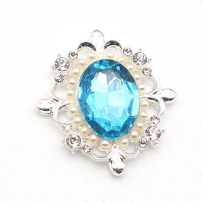 vingol 3 stuks 31x34mm ovale parel rhinestone legering knopen platte achterkant versieringen decoratieve knop voor jurk sieraden broche oorbel accessoire