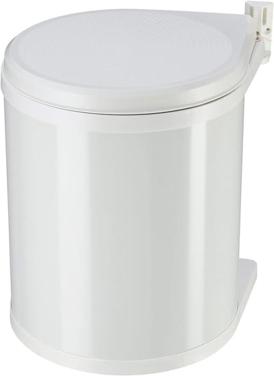 Compacte 15 Liter Inbouw Afvalemmer voor Keuken en Badkamer - Vuilnisemmer met Uniek Deksel-Lift-Systeem