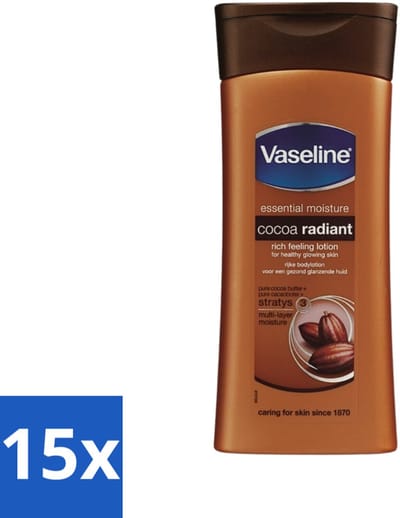 15 x Vaseline - Cocoa - Bodylotion - Voedend & Verzorgend - 400 ml - Bodylotion - Vochtige Huid - Droge Huid - Cacaoboter - Hydraterende Lotion