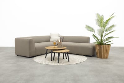 Lissabon/Mindo Sunbrella (Sit&Heat) verwarmde loungeset - Taupe/Teak