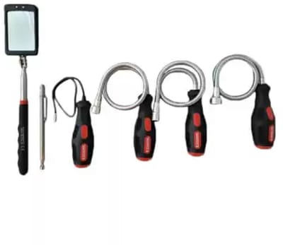 6-delige flexibele en telescopische magnetische houder en inspectiespiegelset-Weber Tools-Pick-up set