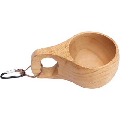 Houten Kampeer mok Houtblok Unieke Houtnerf Draagbare Houten Mok met Handvat Drinkbeker voor Koffie Thee Melk L(for 6.5-9kg) beige