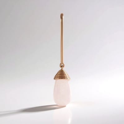 Cavill - 925 Sterling Zilver Roségouden Hanger - Rozenkwarts Briolette Cabochon 4,915 ct - Monosono Collectie - Elegante Vrouwelijke Hangers