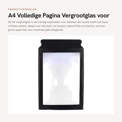 Dailygoods- Vergrootglas Groot - Vergrootglas voor Volwassenen - Vergrootglas met Verlichting - Vergrootblad PVC - Flexibel Plastic - 30,5 x 19,5 cm