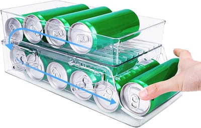 Famanu – Koelkast blikjesorganizer met automatisch rolsysteem, stapelbaar ontwerp voor frisdrank en bier