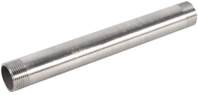 JHUBERS- Fitting 200mm - Stalen Nippel - BSP Connector - Draadverbinding - Schokbestendig - Roestvrij staal - NPT Specificaties