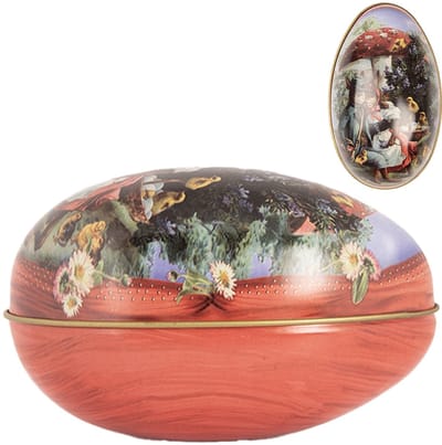 Clayre & Eef Decoratie Ei 7x11x7 cm Meerkleurig Metaal Konijnen