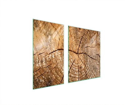 TMK ArtDeko Serie - Glazen Beschermplaat - 90x52 cm - Houtpatroon - Veilig en Praktisch