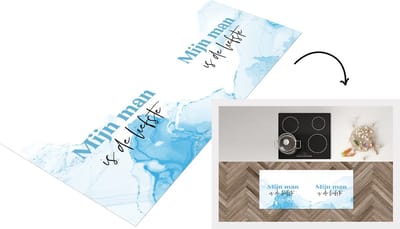 Keukenloper - Loper keuken - Quote - Mijn man is de liefste - Blauw - Liefste - 120x50 cm - Keukenloper vinyl