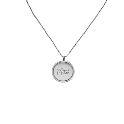 Graveerbare Ketting met Draaibare Munt Zilver