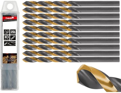 Tvardy Metaalboor - HSS 6 mm - Zwart & Goud - TiN Coating - Lange Levensduur - 10 stuks