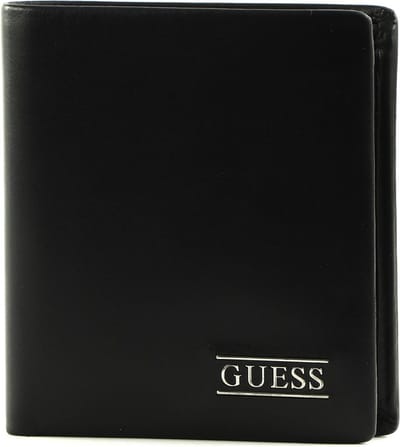 GUESS Leren Portemonnee New Boston Small Billfold Coin Wallet Black Zwart