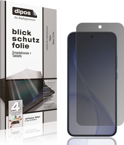 dipos – Matte Privacy Screenprotector geschikt voor Oppo Reno 15 Pro | Anti-Spy Beschermfolie