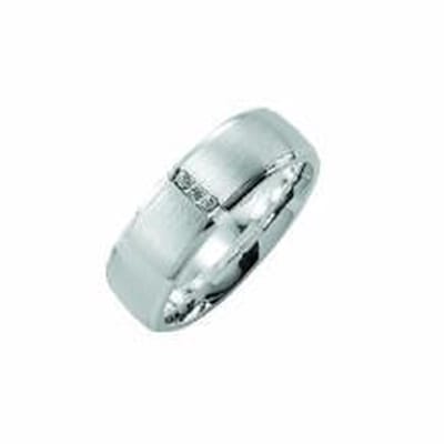 Kiss Me ring zilver mat-hoogglans met 3 zirkonia's KM118 maat 58