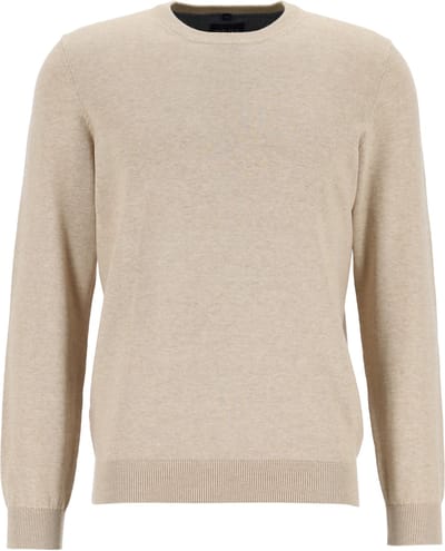 MARVELIS modern fit trui katoen - O-hals - beige