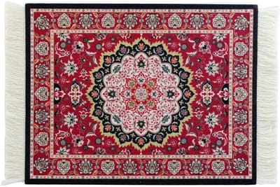 Mini Perzisch Muismatje met Bies - Klein Tapijt voor Laptop, PC en Gaming - Desk Pad en Bureau Accessoires