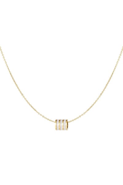 Goudkleurige Ketting Bedel - Goud/Wit